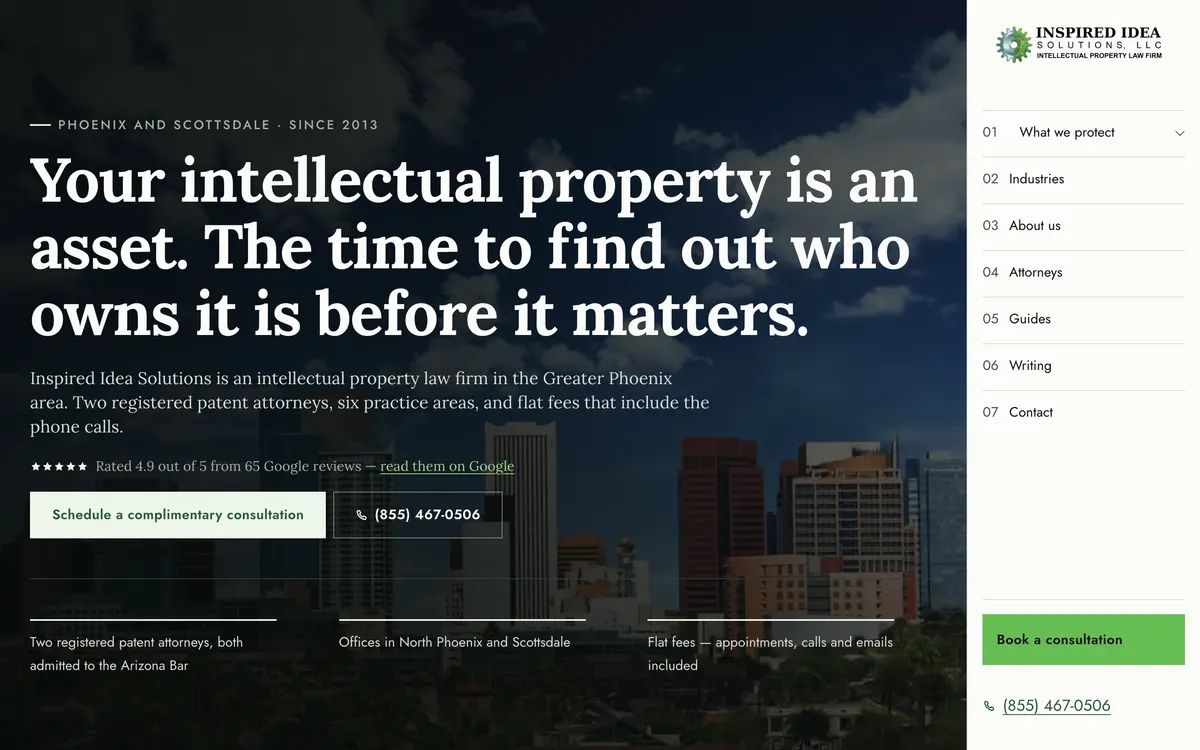 Inspired Idea Solutions website